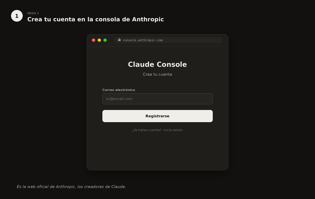 Create your account on the Anthropic Console